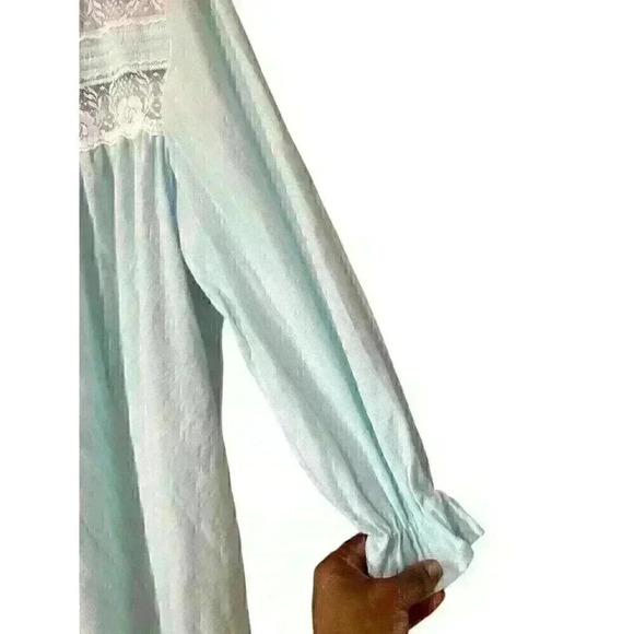 Beautiful VTG NIGHT TIME Creations Floral Cotton & Lace Nightgown Size 1X - Picture 4 of 7